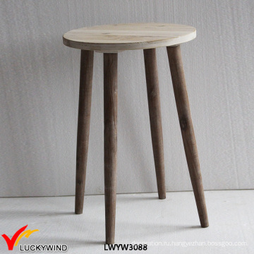 Светло-коричневый французский ретро Vintage Round End Table